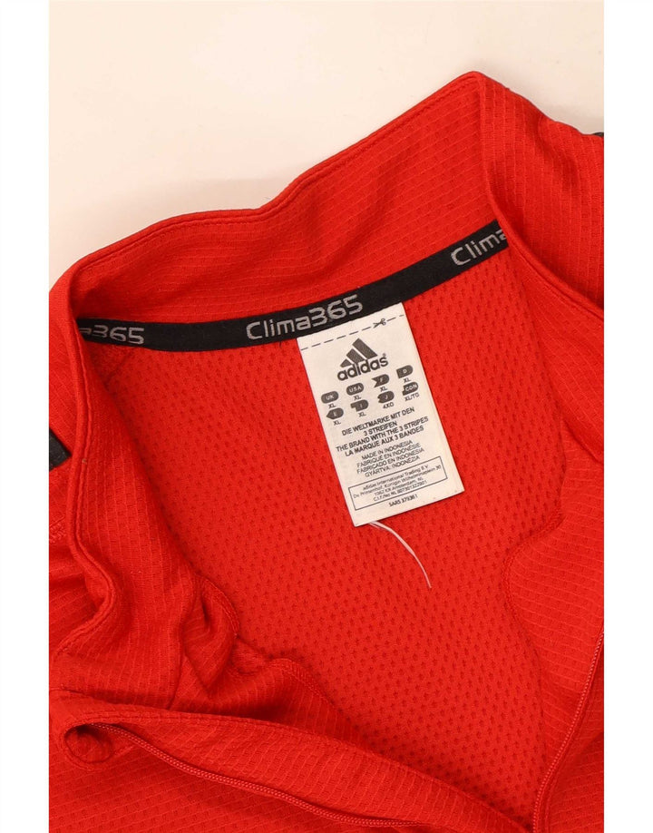 Adidas Męskie Clima 365 Zip Neck Pullover Dres Top XL Czerwony Poliester
