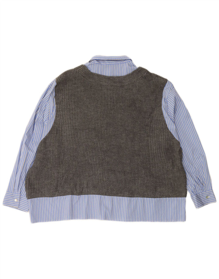 Damska kamizelka oversize ZARA z dzianiny UK 6 XS w niebieskie paski