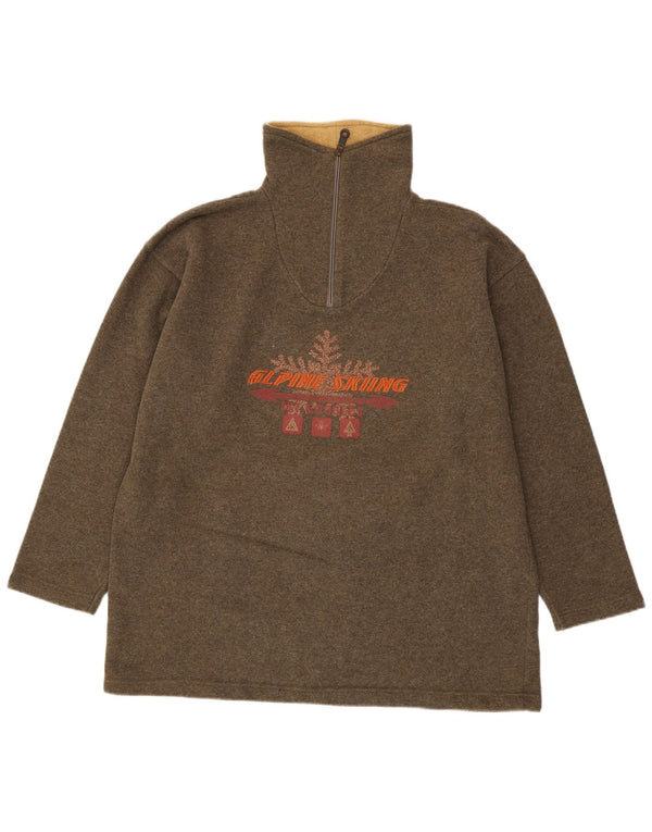 Męska bluza z kapturem w stylu vintage, zapinana na zamek, duża, bawełniana w kolorze khaki