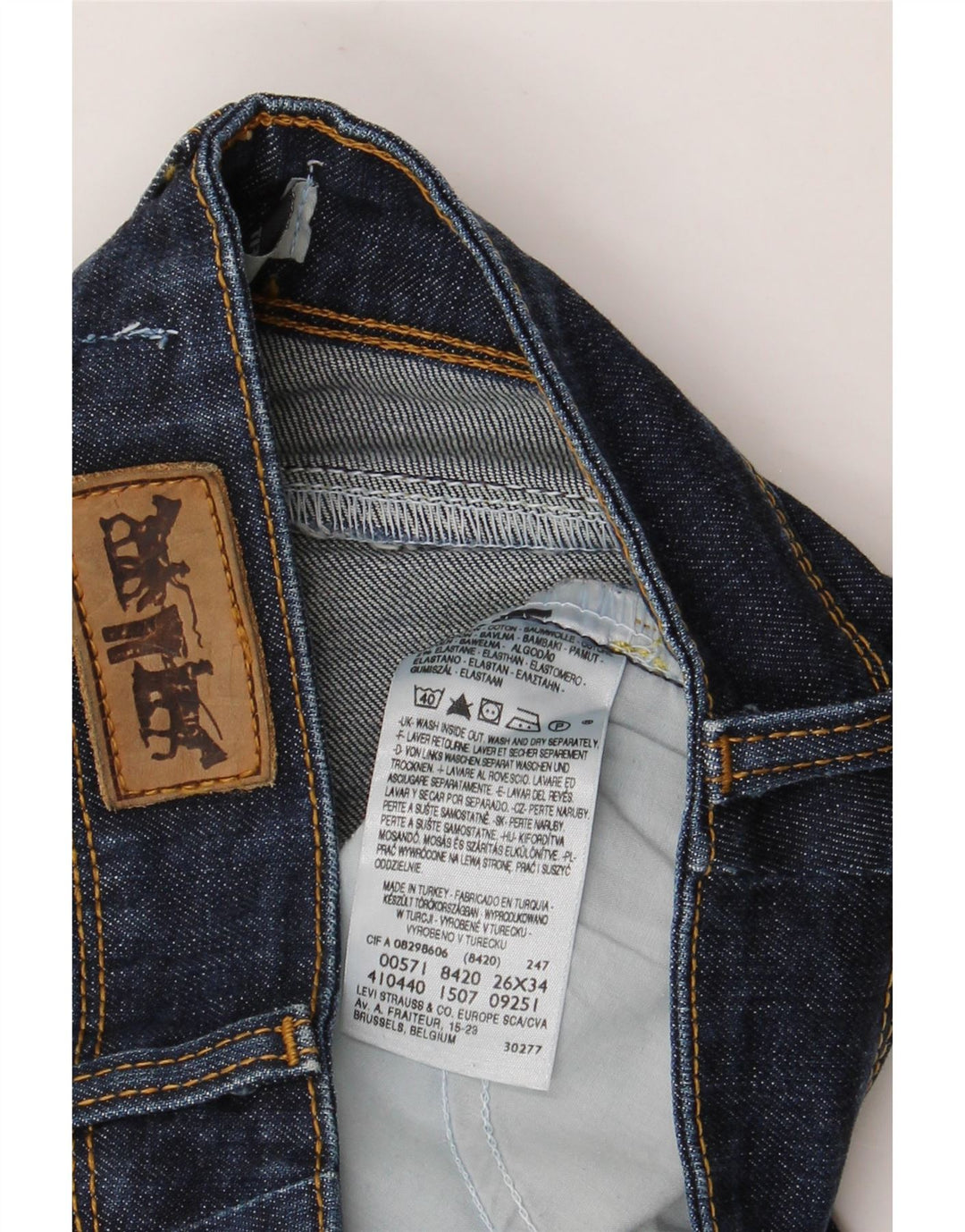 Damskie jeansy Levi's 571 Slim W26 L26 Niebieskie bawełniane