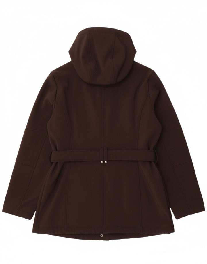 MICHAEL KORS Womens Hooded Military Jacket UK 16 Large Black