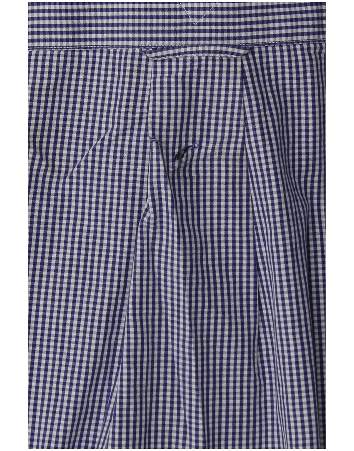 Męska wysoka koszula Tommy Hilfiger rozmiar 17 XL, niebieska bawełniana kratka