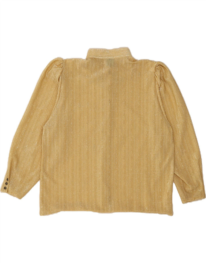 CANDA Womens 3/4 Sleeve Shirt Blouse EU 44 XL Gold Striped Polyester Vintage Canda and Second-Hand Canda from Messina Hembry 