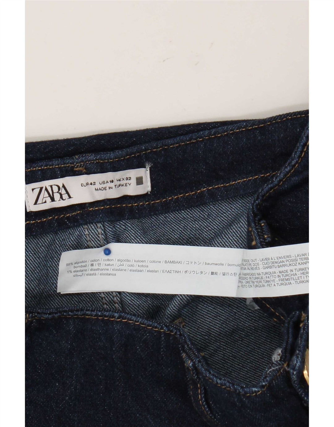 Jeansy damskie Zara Bootcut EU 42 Large W32 L27 Granatowa bawełna