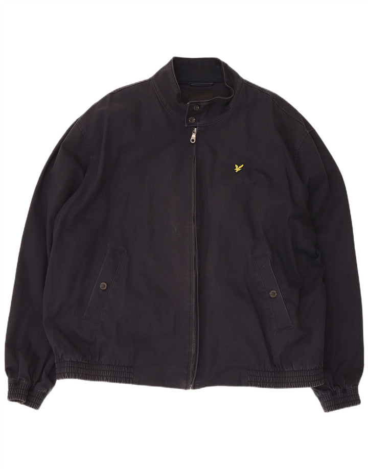 Męska kurtka bomber Lyle & Scott UK 44 2XL granatowa, bawełniana