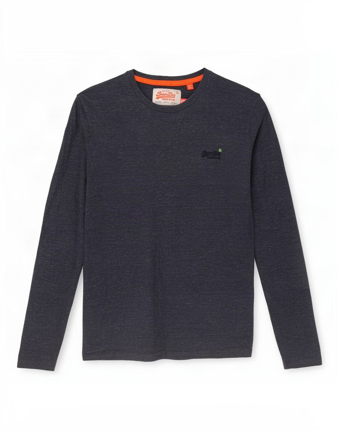 Męski top Superdry z długim rękawem, mały, granatowy, bawełniany w cętki