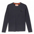 Męski top Superdry z długim rękawem, mały, granatowy, bawełniany w cętki