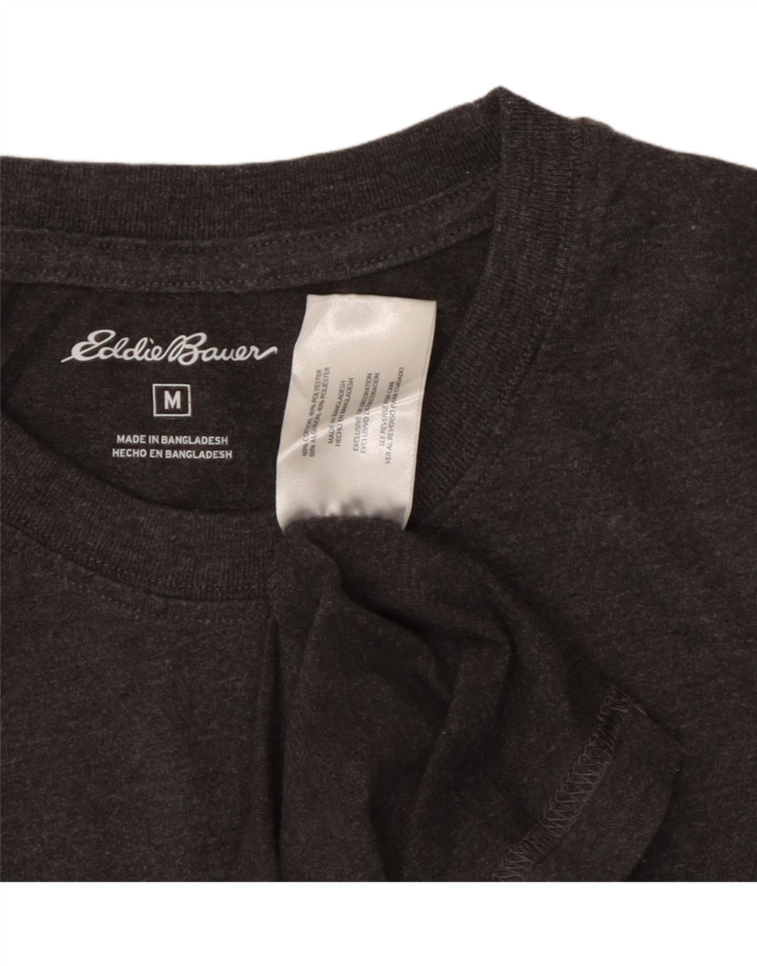 EDDIE BAUER Męski top z długim rękawem, średnioszary, bawełniany