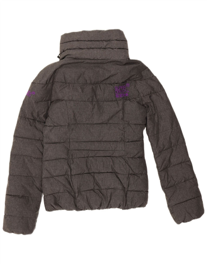 Damska ocieplana kurtka Superdry Graphic UK 6 XS, szary poliester