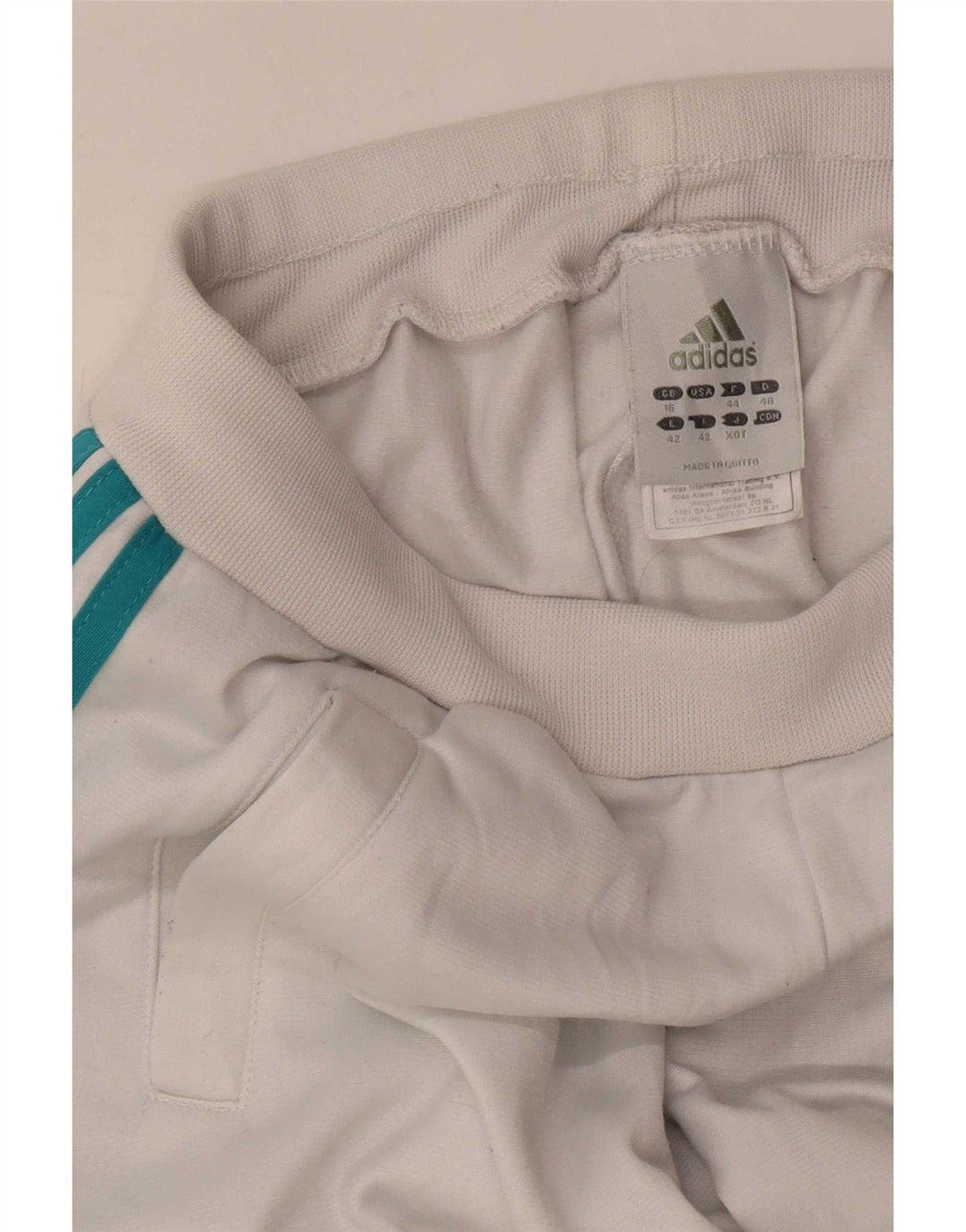 Damskie spodnie dresowe Adidas Joggers UK 16, duże, białe, poliestrowe