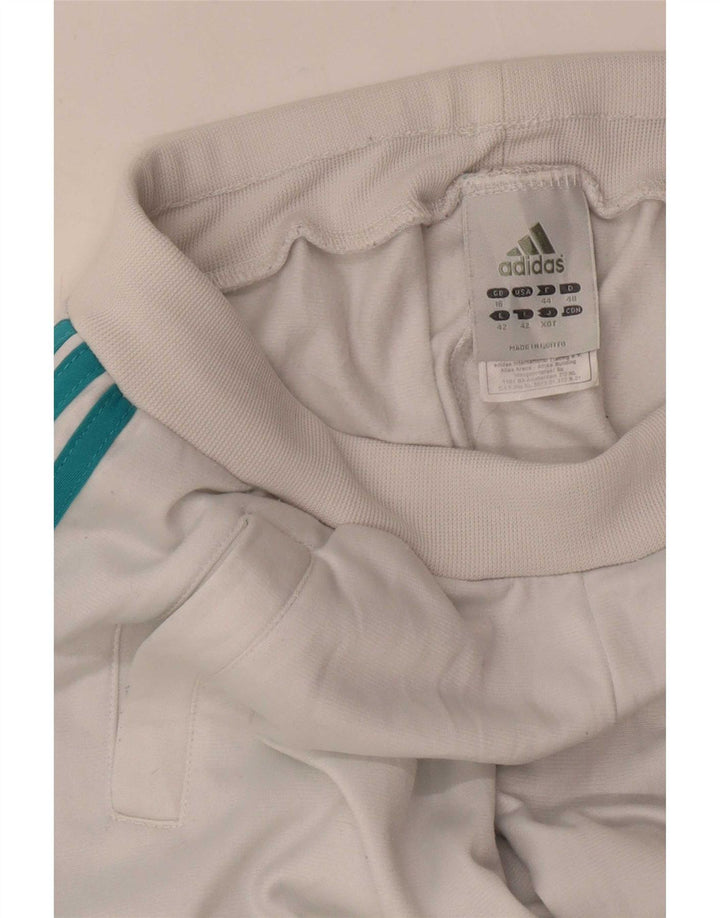 Damskie spodnie dresowe Adidas Joggers UK 16, duże, białe, poliestrowe