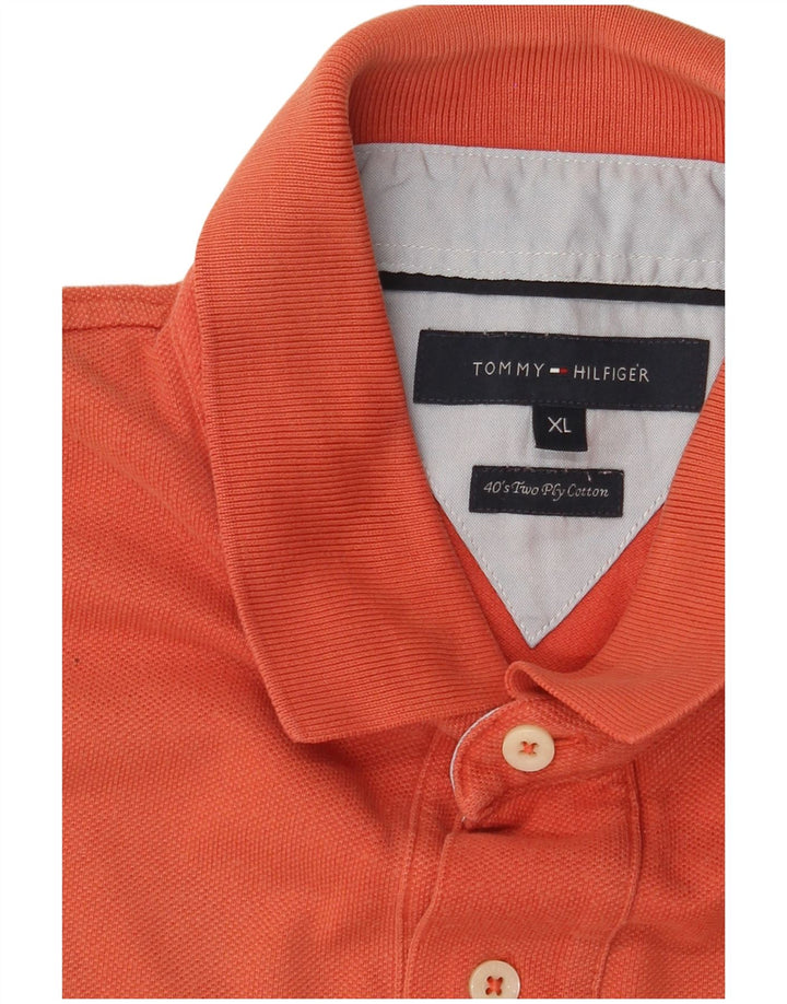 Męska koszulka polo TOMMY HILFIGER XL, pomarańczowa, bawełniana