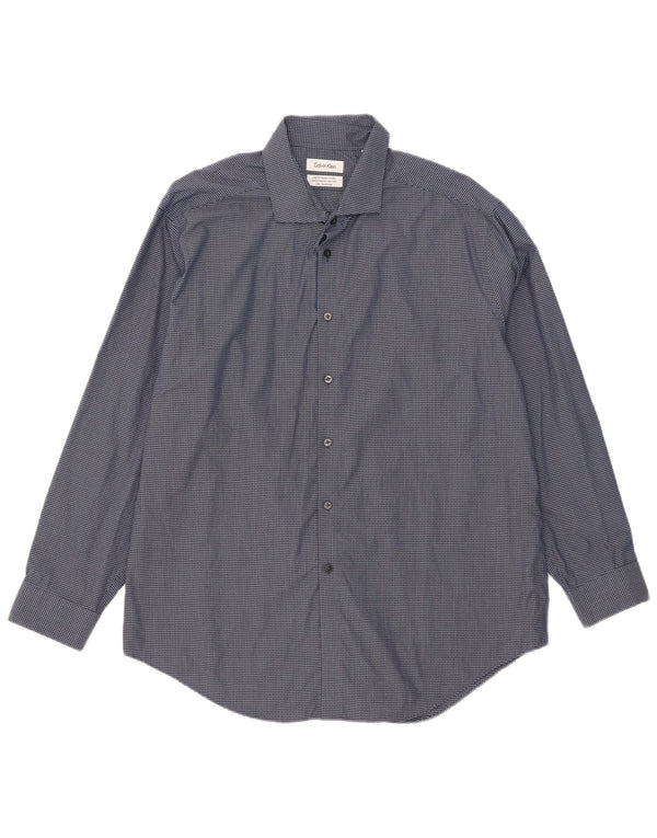Koszula męska Calvin Klein Slim Fit, rozmiar 17 1/2 XL, granatowa, bawełniana kratka