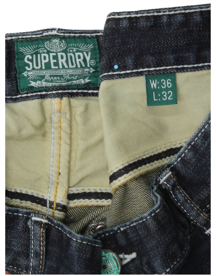 Męskie proste dżinsy Superdry W36 L32 Niebieskie, bawełniane