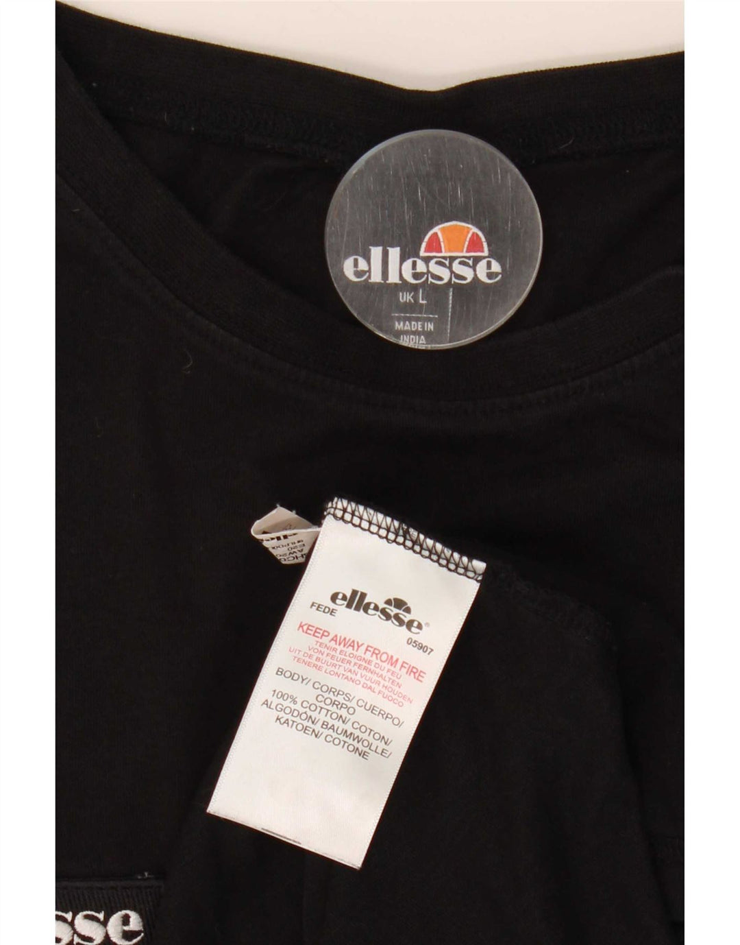 Męski T-shirt z grafiką Ellesse, duży, czarny