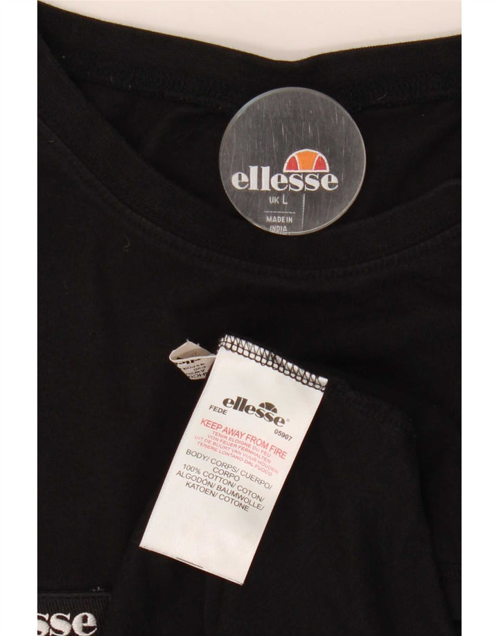 Męski T-shirt z grafiką Ellesse, duży, czarny