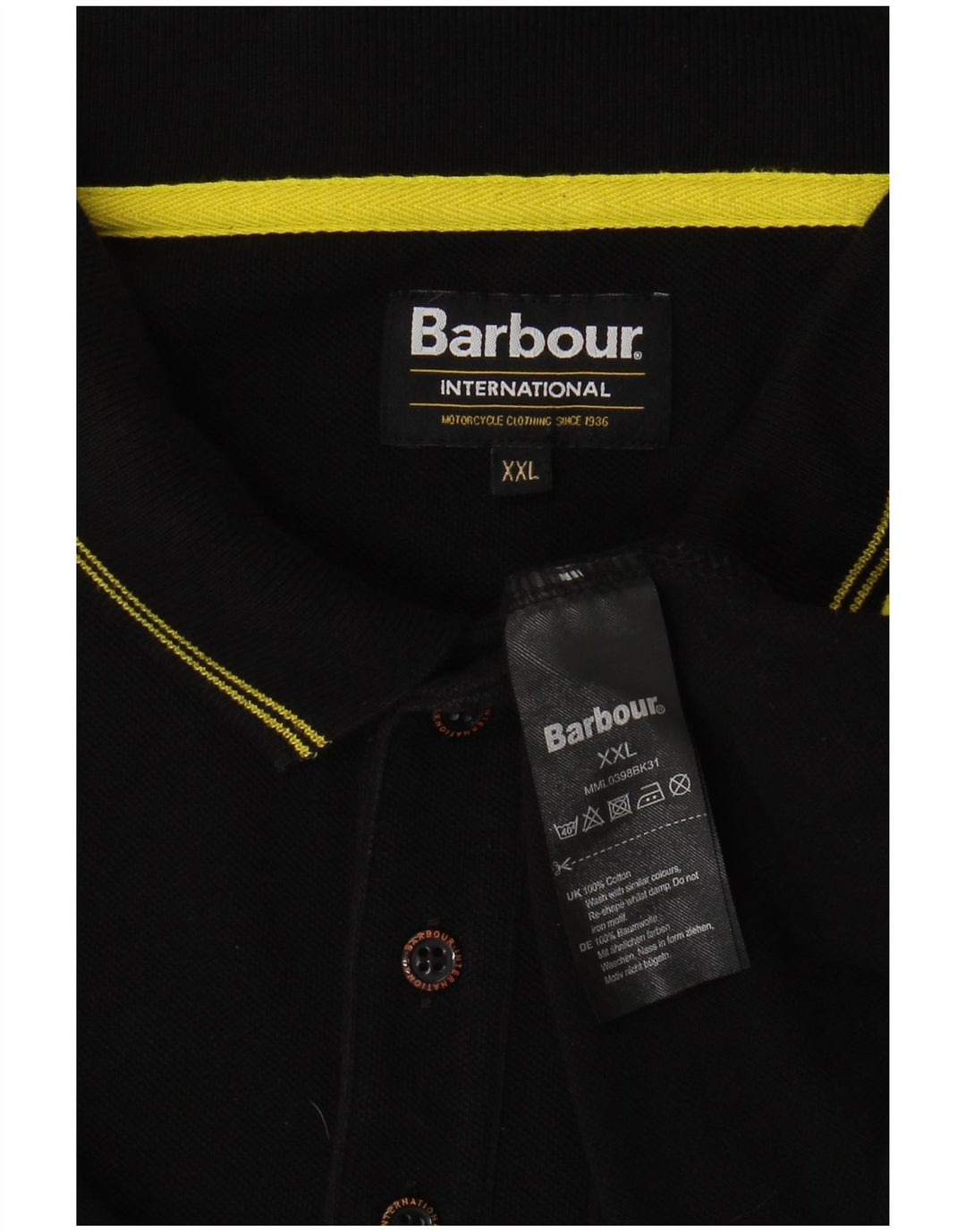 Męska koszulka polo BARBOUR 2XL, czarna, bawełniana