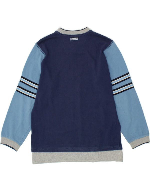INVICTA Boys Graphic Sweatshirt Jumper 13-14 Years Blue Colourblock Cotton