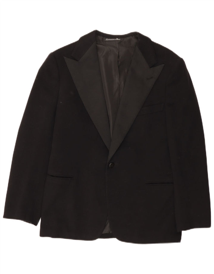 Vintage męska marynarka zapinana na 1 guzik UK 36 Small Black