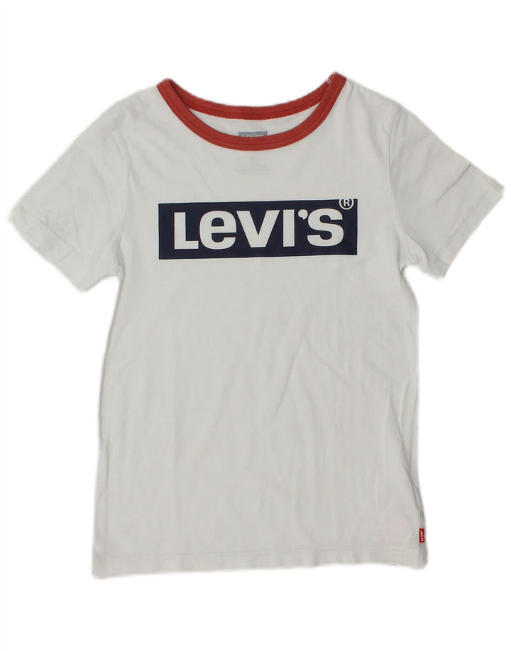 Chłopięcy T-shirt z grafiką LEVI'S, 9-10 lat, biała bawełna