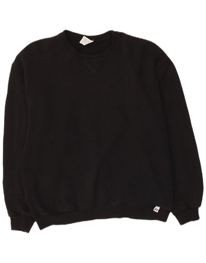 Damska bluza dresowa Russell Athletic UK 16, duża, czarna, bawełniana