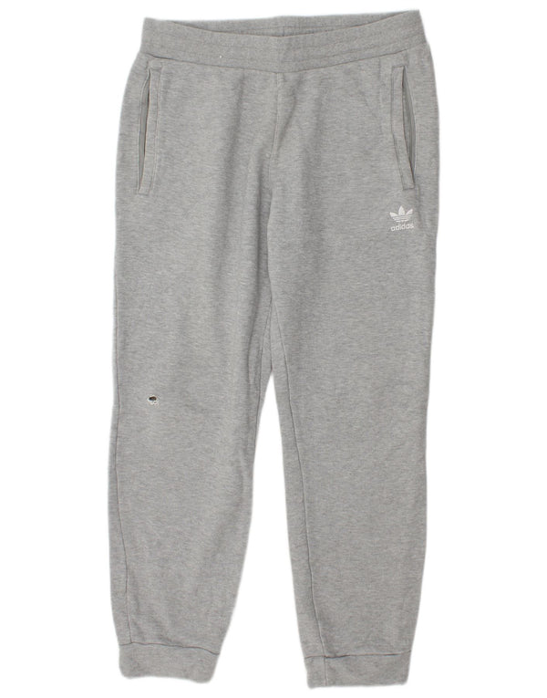 Męskie spodnie dresowe Adidas, duże, szare, bawełniane