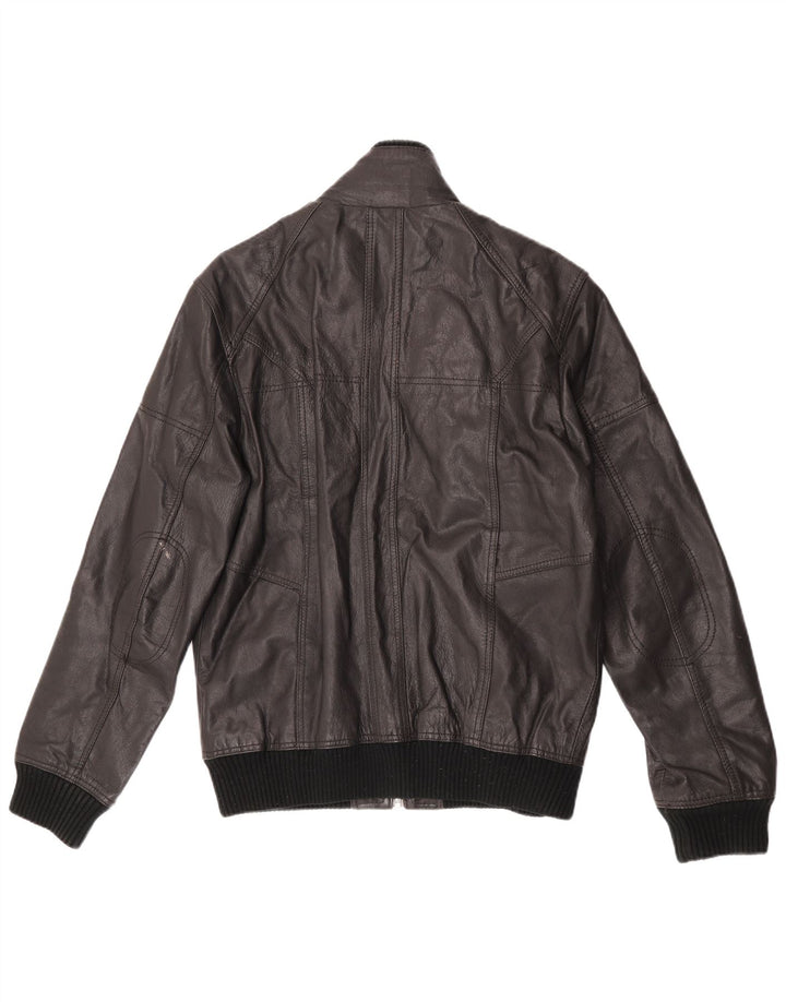 Męska kurtka skórzana Bomber Jack & Jones UK 40, duża czarna
