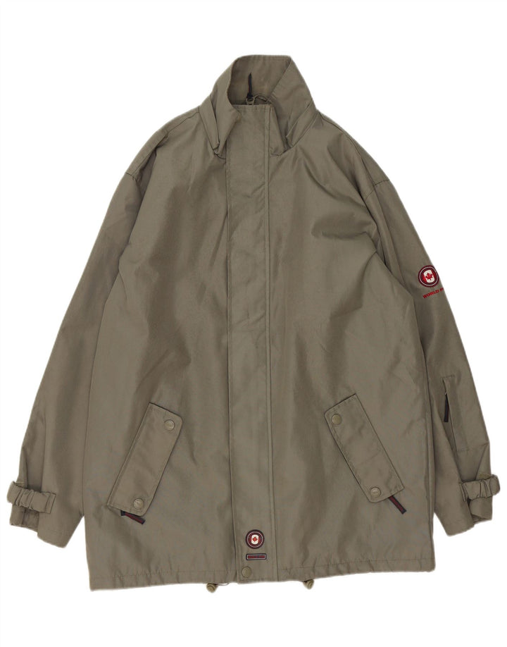 Męska kurtka przeciwdeszczowa VINTAGE UK 38, średni khaki, poliester
