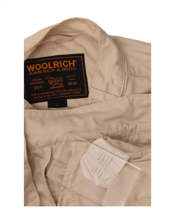 WOOLRICH Womens Bomber Jacket UK 14 Large Beige Cotton Vintage Woolrich and Second-Hand Woolrich from Messina Hembry 