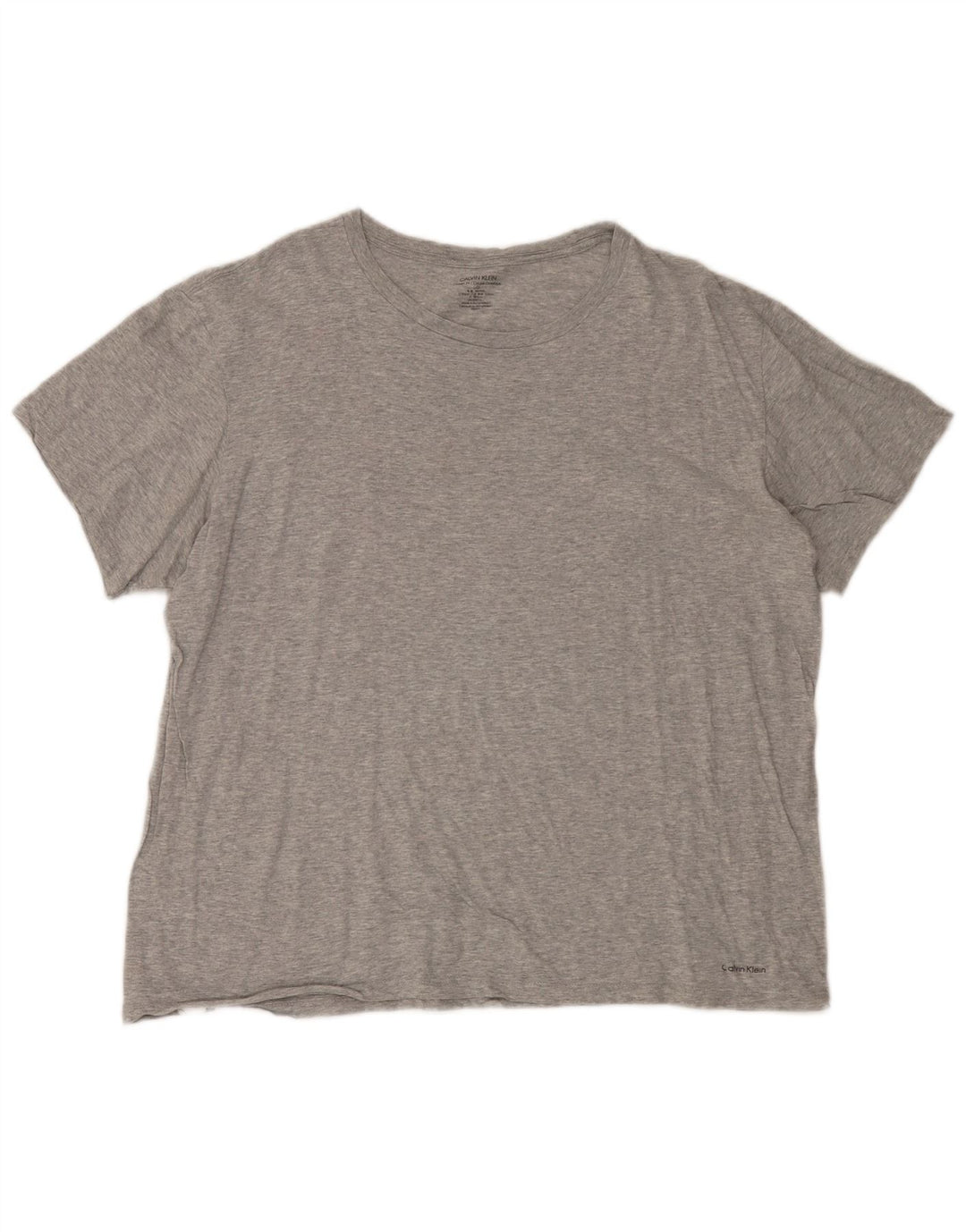 Męski T-shirt Calvin Klein o klasycznym kroju, duży, szary, nakrapiany