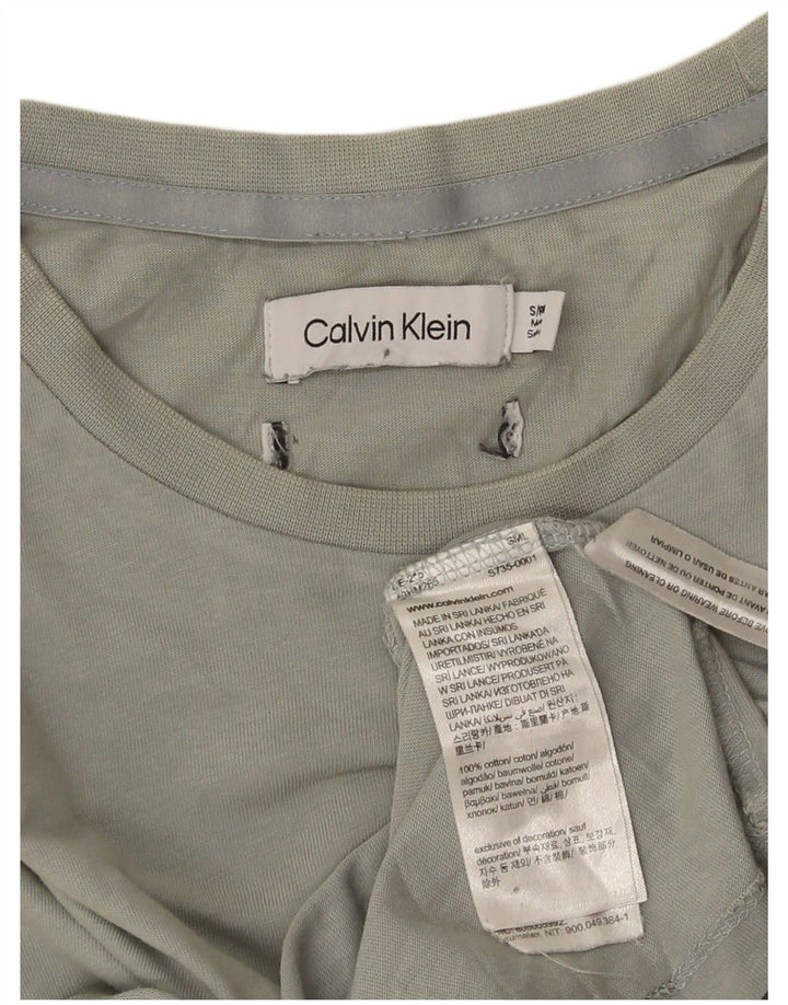 CALVIN KLEIN Męski T-shirt Top, mały, szary, bawełniany