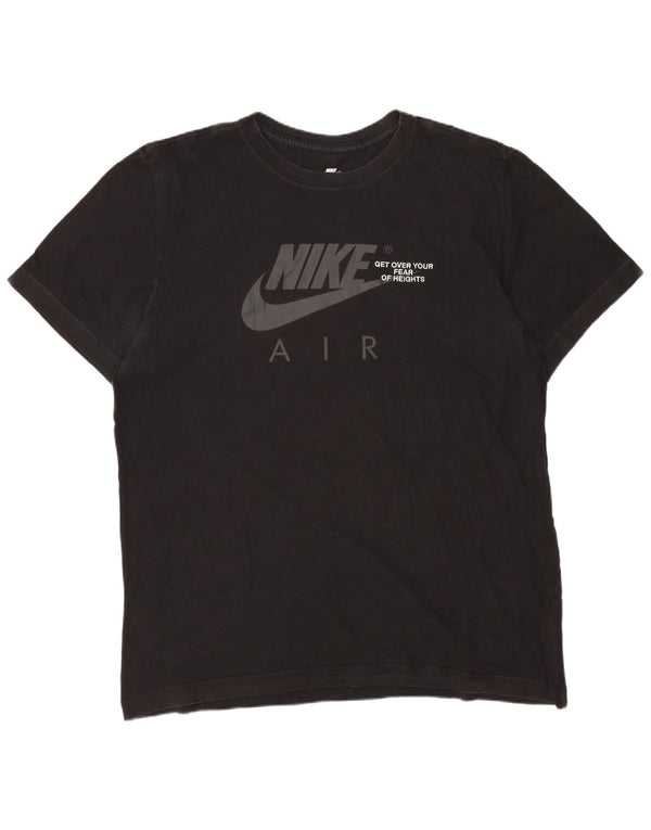 Męski T-shirt Nike Air Graphic Top, duży, czarny, bawełniany