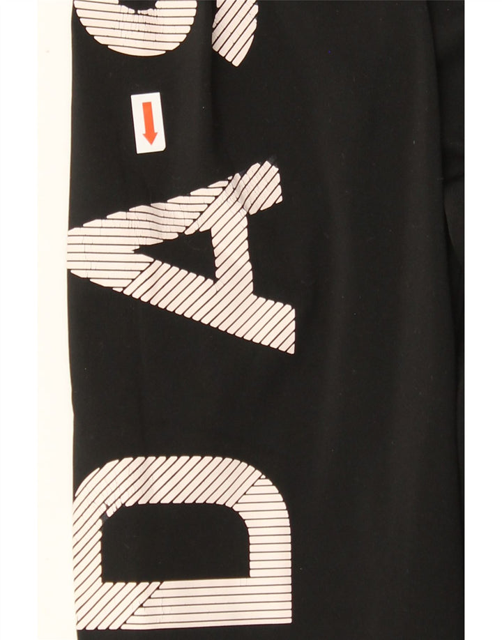 ADIDAS Girls Climalite Graphic Leggings 11-12 Years  Black Polyester Vintage Adidas and Second-Hand Adidas from Messina Hembry 