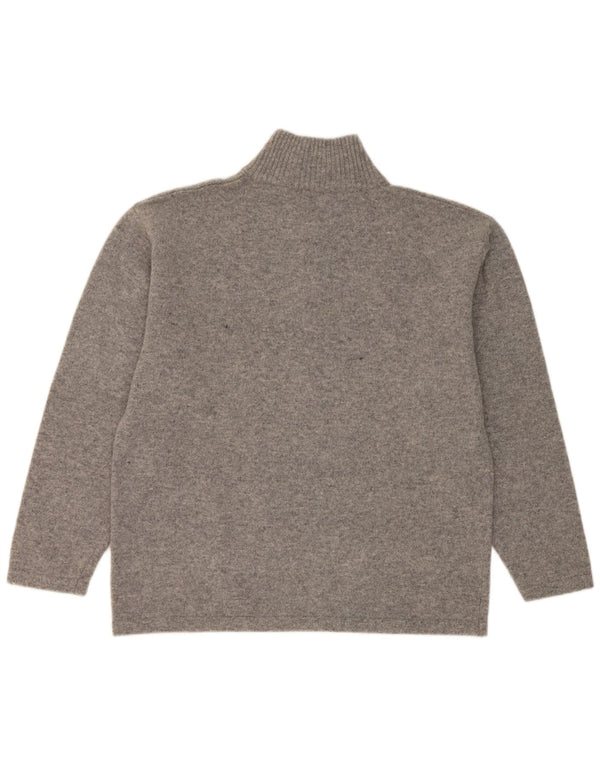 Męski sweter Kappa z zamkiem błyskawicznym 2XL Szary, nakrapiany dziewicza wełna