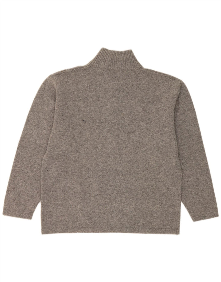 Męski sweter Kappa z zamkiem błyskawicznym 2XL Szary, nakrapiany dziewicza wełna