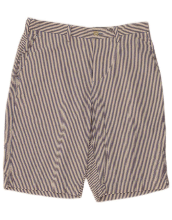 Marks & Spencer Mens Chino Shorts W32 Medium  Blue Pinstripe Cotton