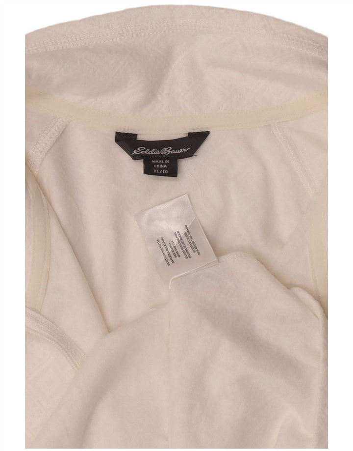 Damski dres Eddie Bauer z zamkiem błyskawicznym na szyi, UK 18 XL, biały, geometryczny