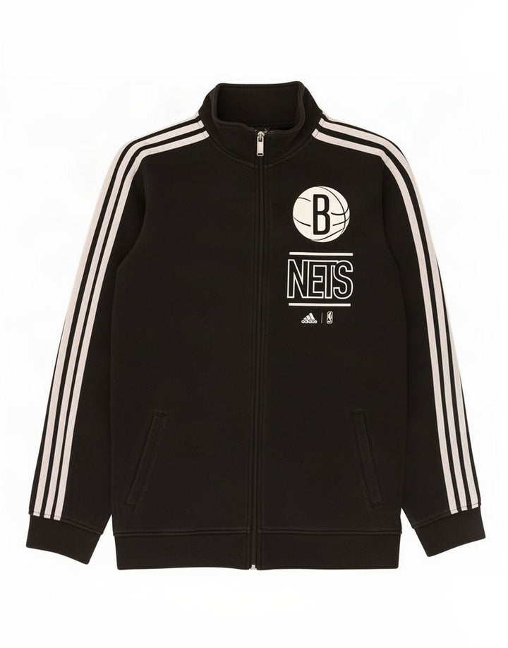 Adidas Męskie Brooklyn Nets Graphic Dres Top Kurtka Mała Czarna Bawełna