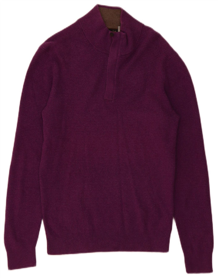 Męski sweter zapinany na zamek Massimo Dutti, średniofioletowy, bawełniany