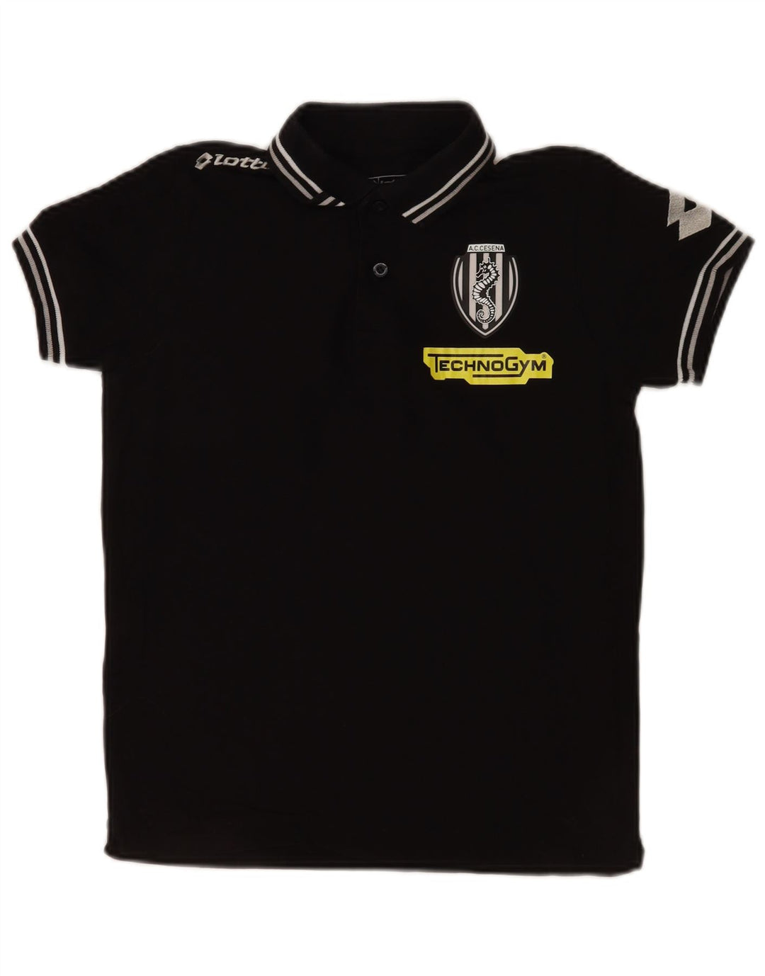 Chłopięca koszulka polo Lotto A.C. Cesena z grafiką, 11-12 lat, średnia czarna, bawełniana