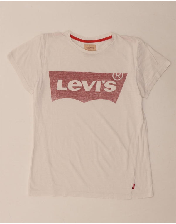 Chłopięcy T-shirt z grafiką LEVI'S, 13-14 lat, biały