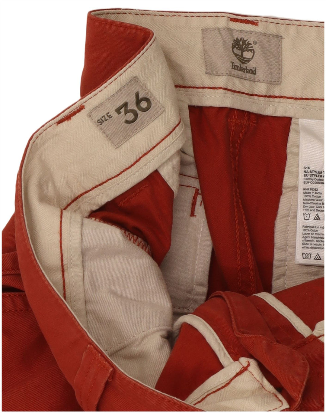 Męskie spodenki cargo Timberland W36, duże, czerwone, bawełniane