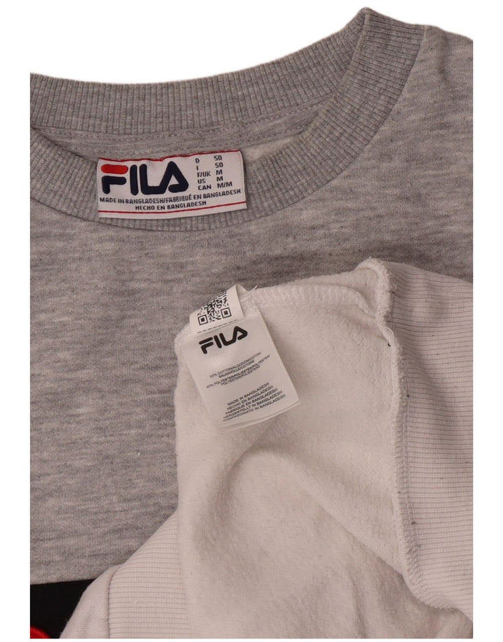 Męska bluza z grafiką Fila, średnia, wielobarwna bawełna z blokami kolorów