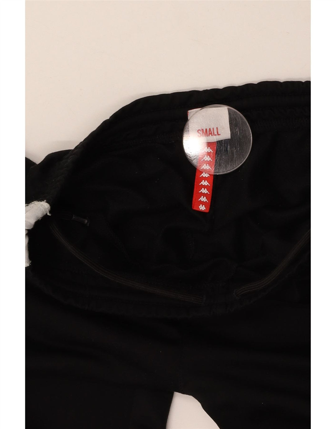 Damskie spodnie dresowe KAPPA z grafiką UK 8, małe, czarne, z blokami kolorów