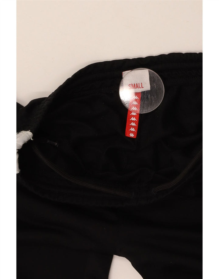 Damskie spodnie dresowe KAPPA z grafiką UK 8, małe, czarne, z blokami kolorów