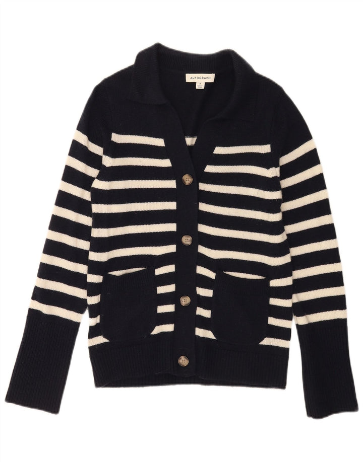 Marks & Spencer Damski sweter z autografem, UK 8, mały, granatowy