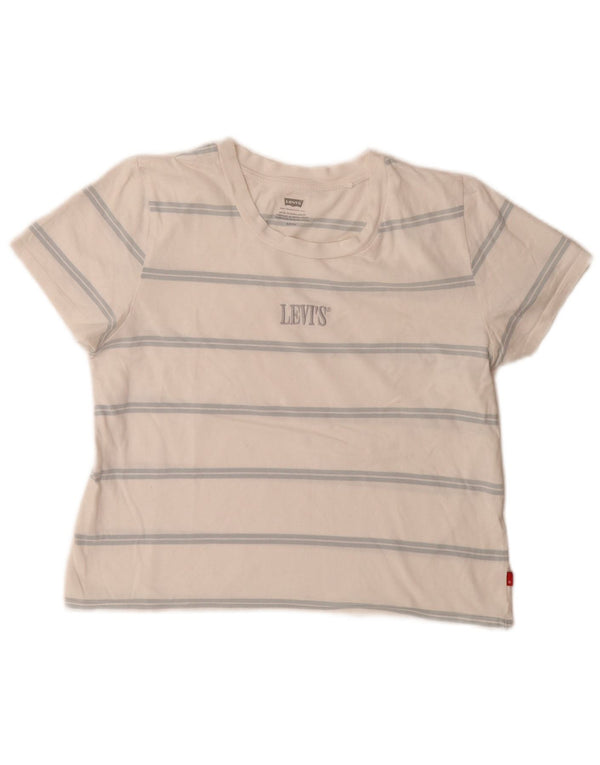 Damska koszulka Levi's Crop Graphic Top UK 10 w małe białe paski