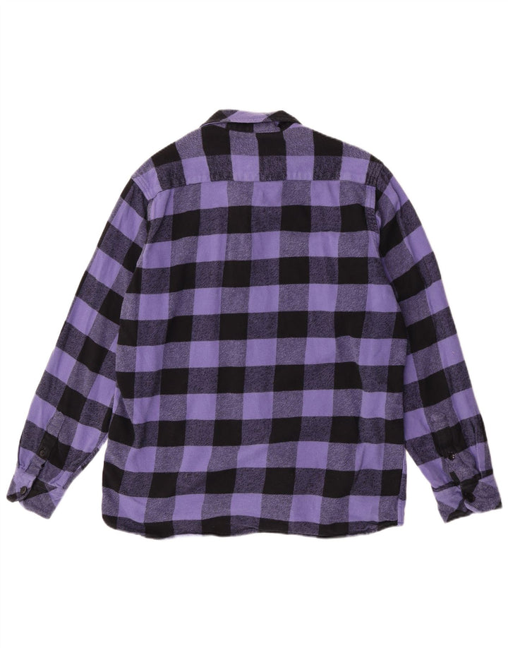 Męska koszula flanelowa Dickies XL, bawełniana w fioletową kratkę