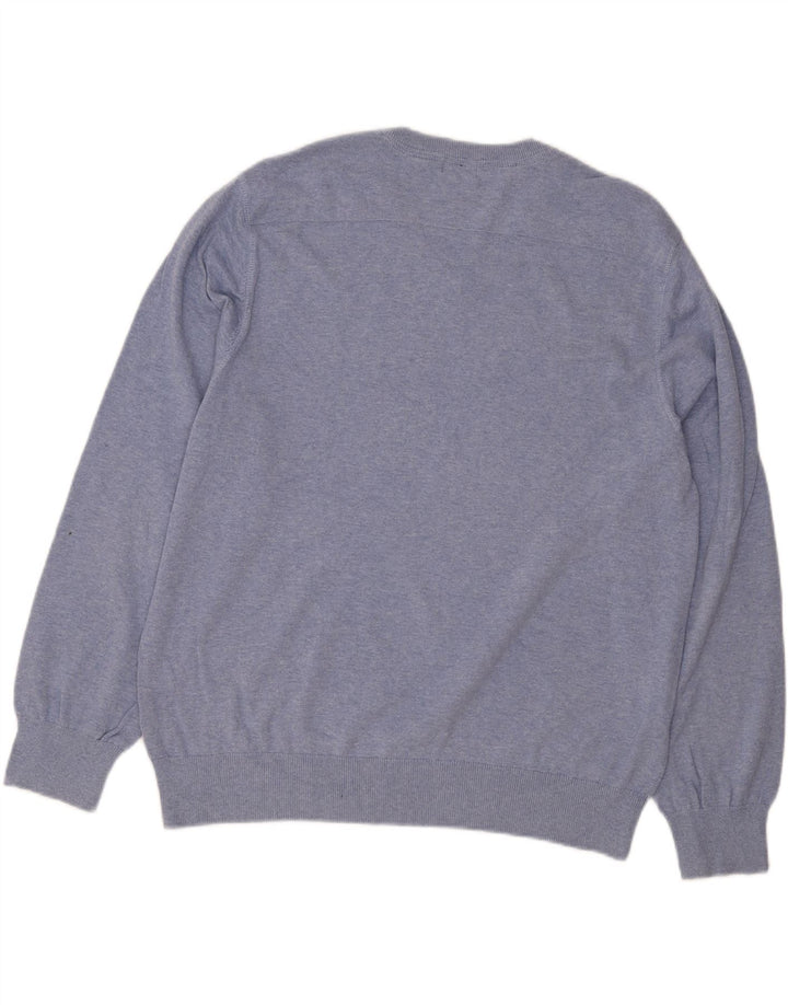 IZOD Mens V-Neck Jumper Sweater XL Blue Cotton Vintage Izod and Second-Hand Izod from Messina Hembry 