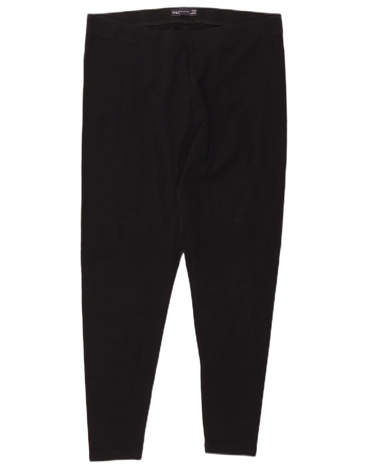 Legginsy damskie MARKS & SPENCER UK 16, duże, czarne, bawełniane